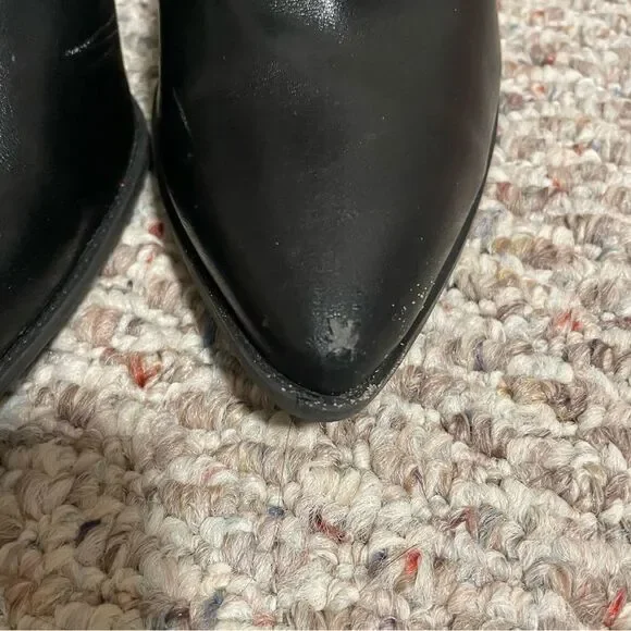 Faux Leather Ankle Moto Zipper Ankle Boot- Size 10 - Picture 9 of 10